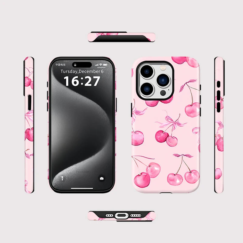 Cherry Pink iPhone Case – Cute Aesthetic Protective Phone Case