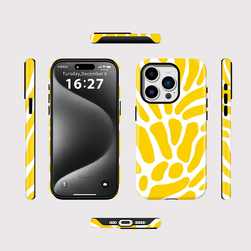 Yellow Abstract iPhone Case – Aesthetic Shockproof Cover