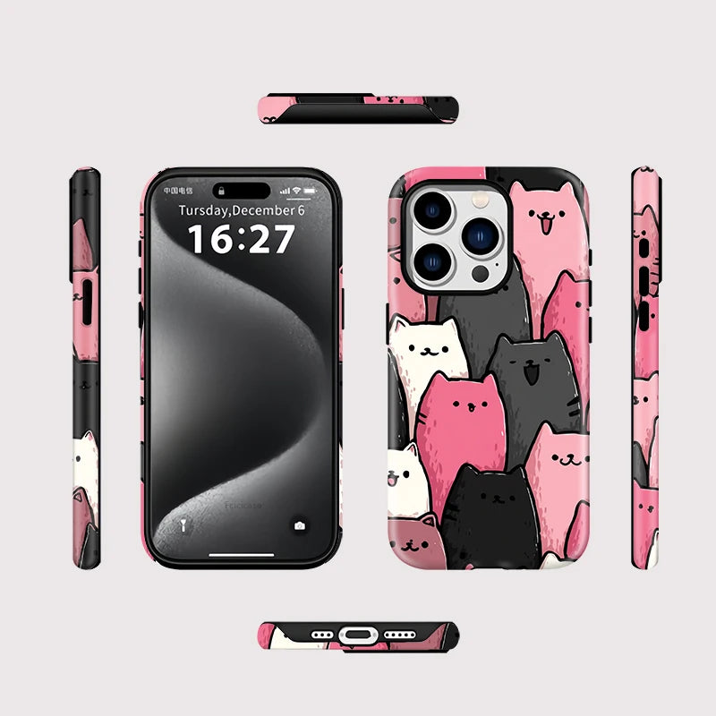 Cute Cat iPhone Case – Pink Kawaii Shockproof Cover Secondary image
