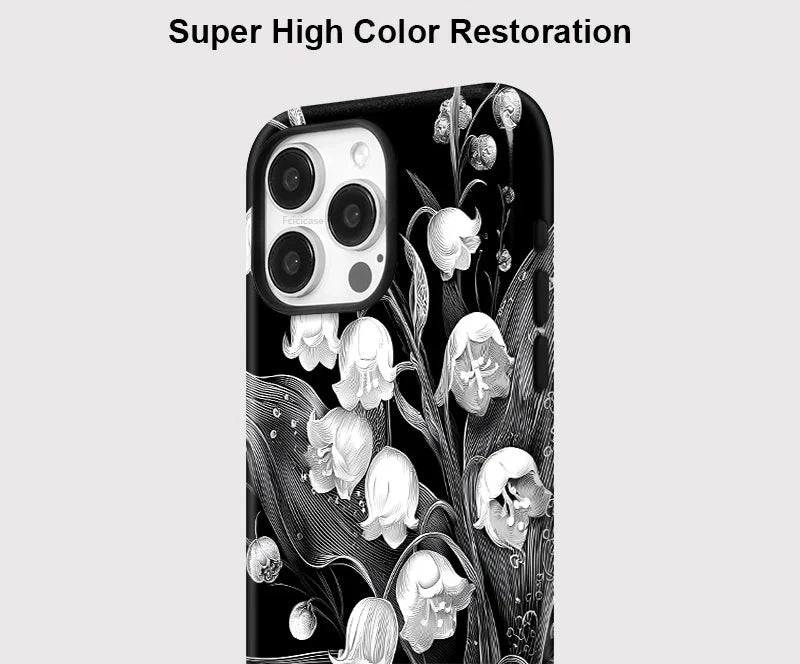 Black Floral iPhone Case – Elegant Shockproof Cover