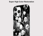 Black Floral iPhone Case – Elegant Shockproof Cover
