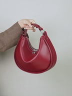 100% Genuine Leather Crescent Hobo Bag